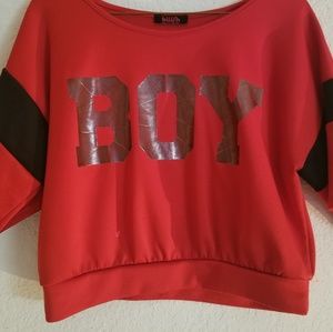 Crop top "BOY" shirt
